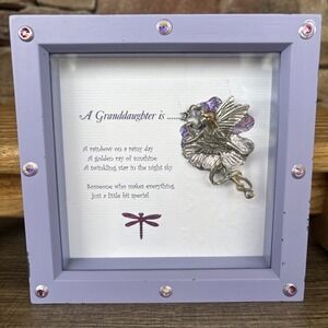 To My Beautiful Granddaughter Purple  Shadow Box Poem With Broach from Grandma